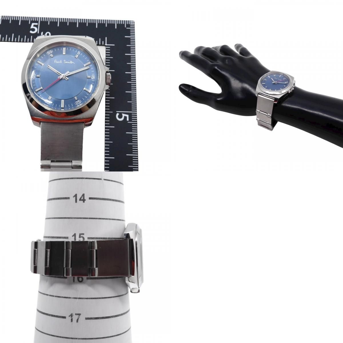 【美品】Paul Smith ポールスミス 腕時計 クローズドアイズ シルバー ポールスミス クローズドアイズ 腕時計 メンズ クォーツ ブルー文字盤