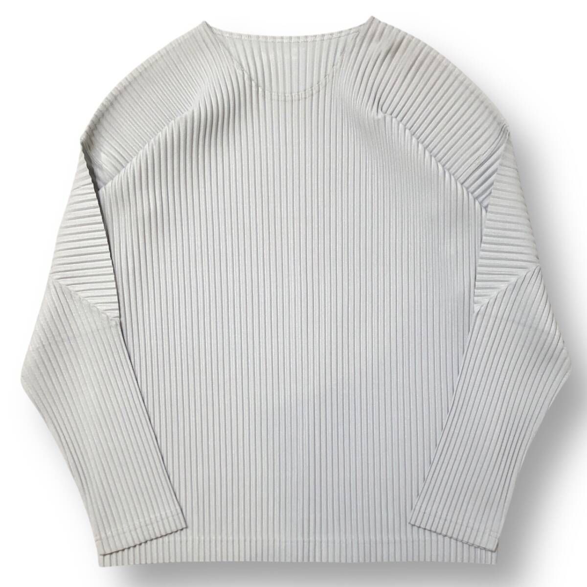 イッセイミヤケ オムプリッセ グレー 長袖 3サイズ HP55JK021 オムプリッセイッセイミヤケ ライトグレー HP55JK021 サイズ2 HOMME