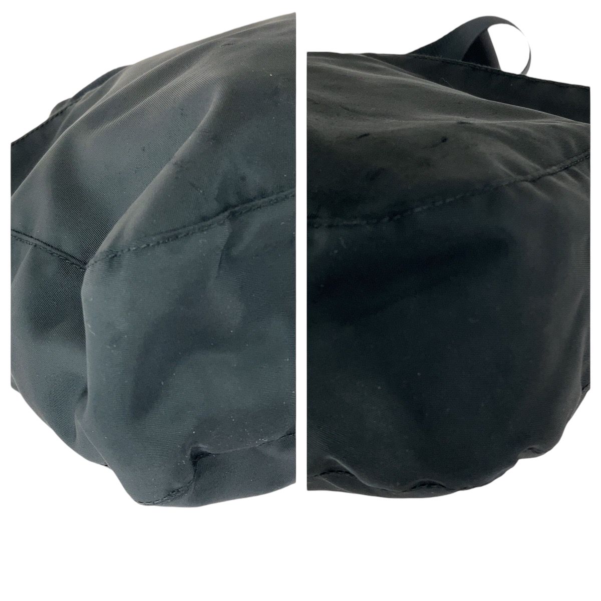 PRADA プラダ テスート 三角ロゴプレート ブラック シルバー金具