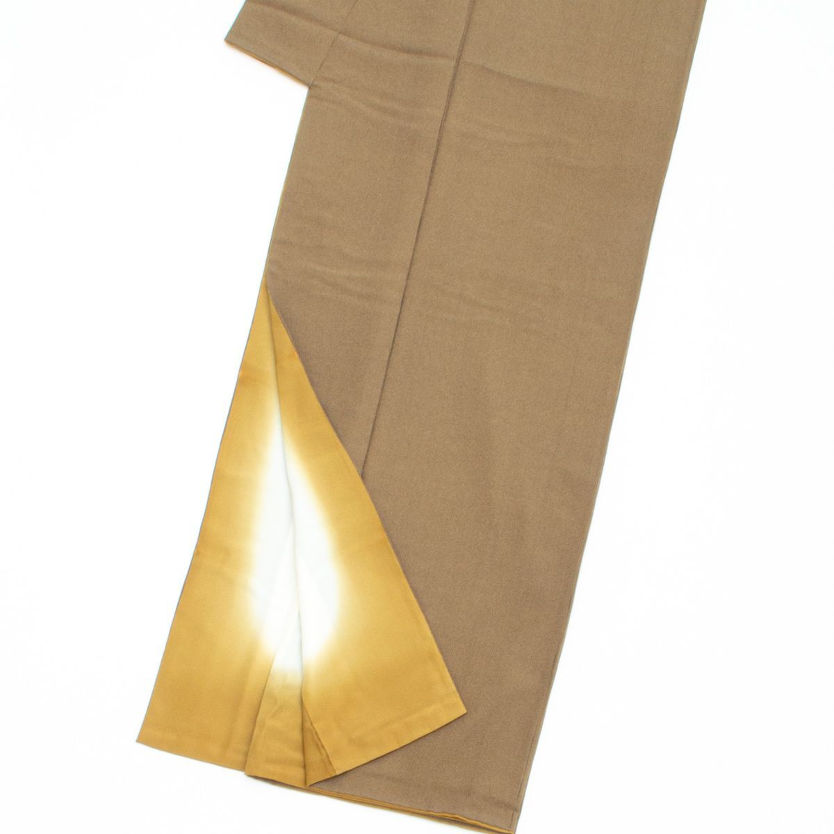 江戸小紋 伊勢型紙染め 万筋 黄唐茶 黒 正絹 袷 身丈：約163cm 裄：約