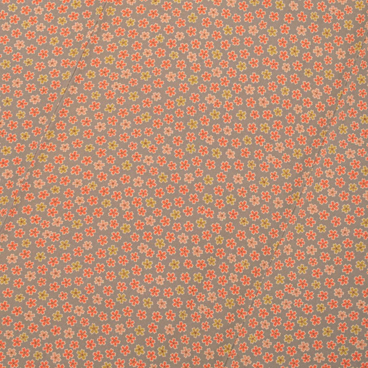 未使用 桜紅葉小紋 155cm　はんなり小紋！　しつけ付き　正絹 未使用 桜紅葉小紋 155cm はんなり小紋！ しつけ付き 正絹