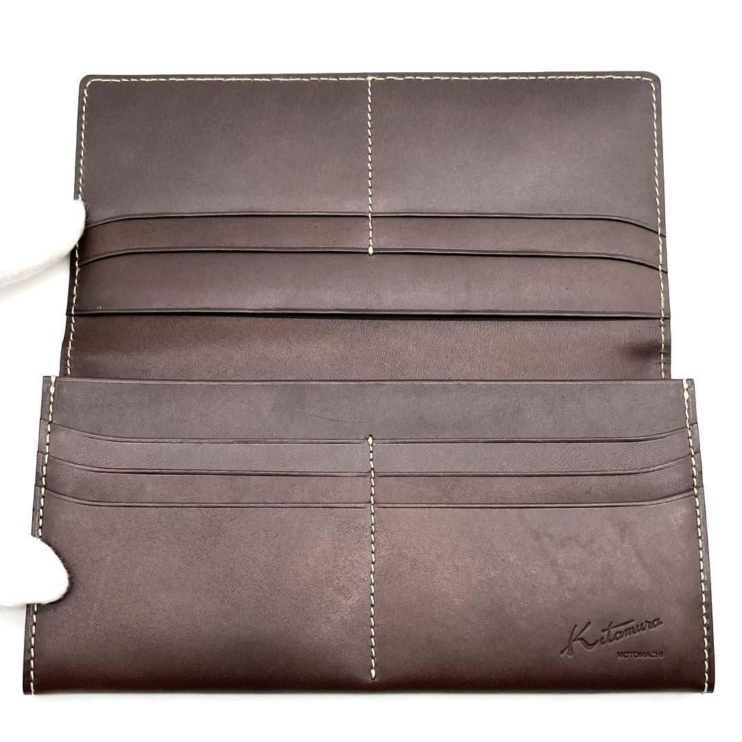 美品】Kitamura キタムラ レザー 長財布 ダークブラウン 二つ折り
