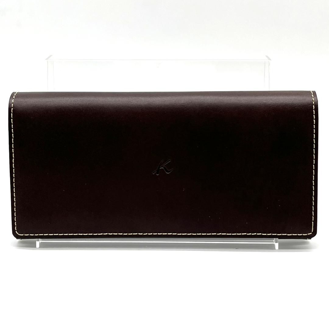 美品】Kitamura キタムラ レザー 長財布 ダークブラウン 二つ折り