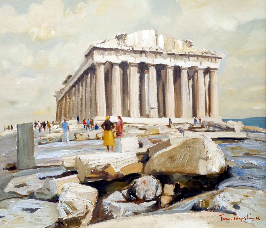 豊島 輝彦「パルテノン神殿（ギリシャ・アクロポリス丘）」油絵・F10号