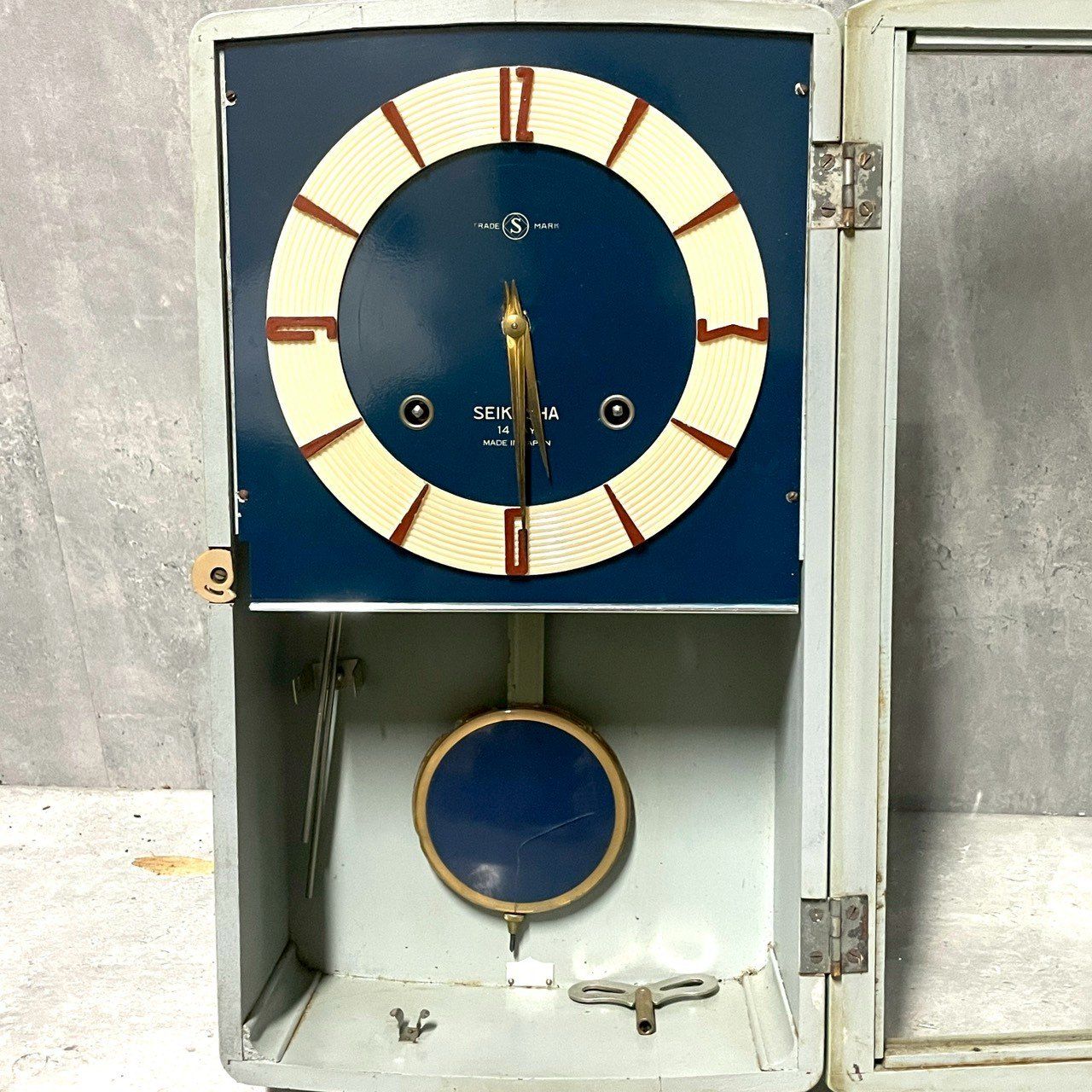 (未使用)SEIKO 精工舎 振り子時計 1ヶ月巻 希少】SEIKOSHA(精工舎) 振り子時計 ミッドセンチュリー 北欧 壁掛