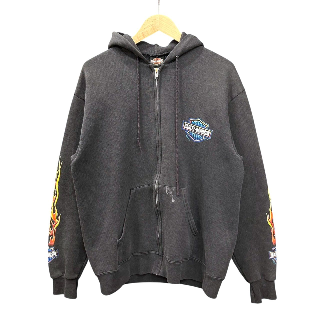 00s ビンテージ ハーレーダビッドソン 両面プリント ジップパーカー M