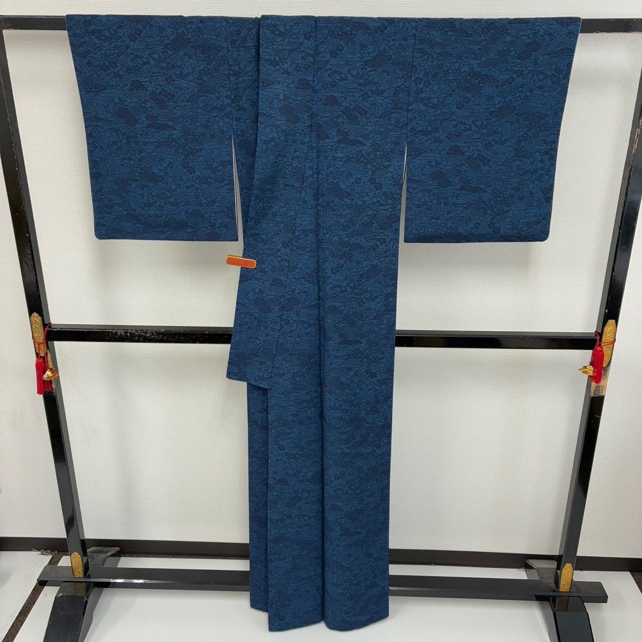 藍染　正絹　袷　着物のみ 藍染 正絹 袷 着物のみ