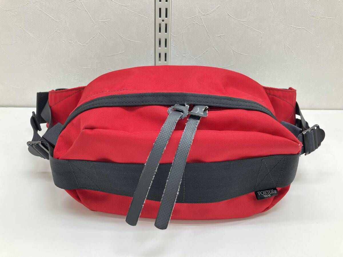 ✨美品✨PORTER／ポーター　ボディ ウエスト バッグ　レッド赤 PORTER ポーター ウエストバッグ ボディバッグ レッド - メルカリ