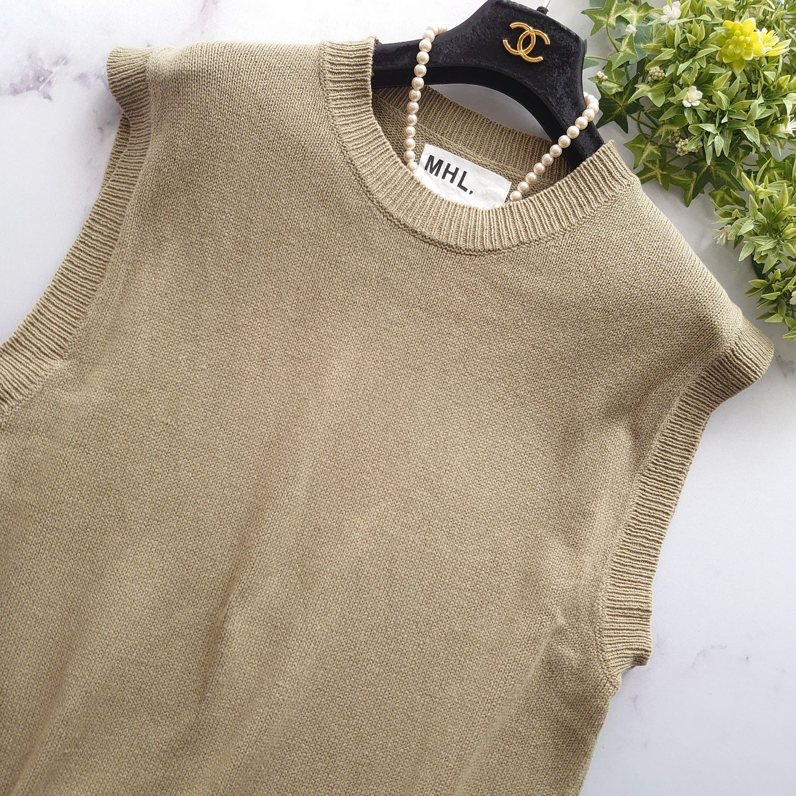 24 SS MHL. ROUGH COTTON LINEN ニットベスト サイズ2