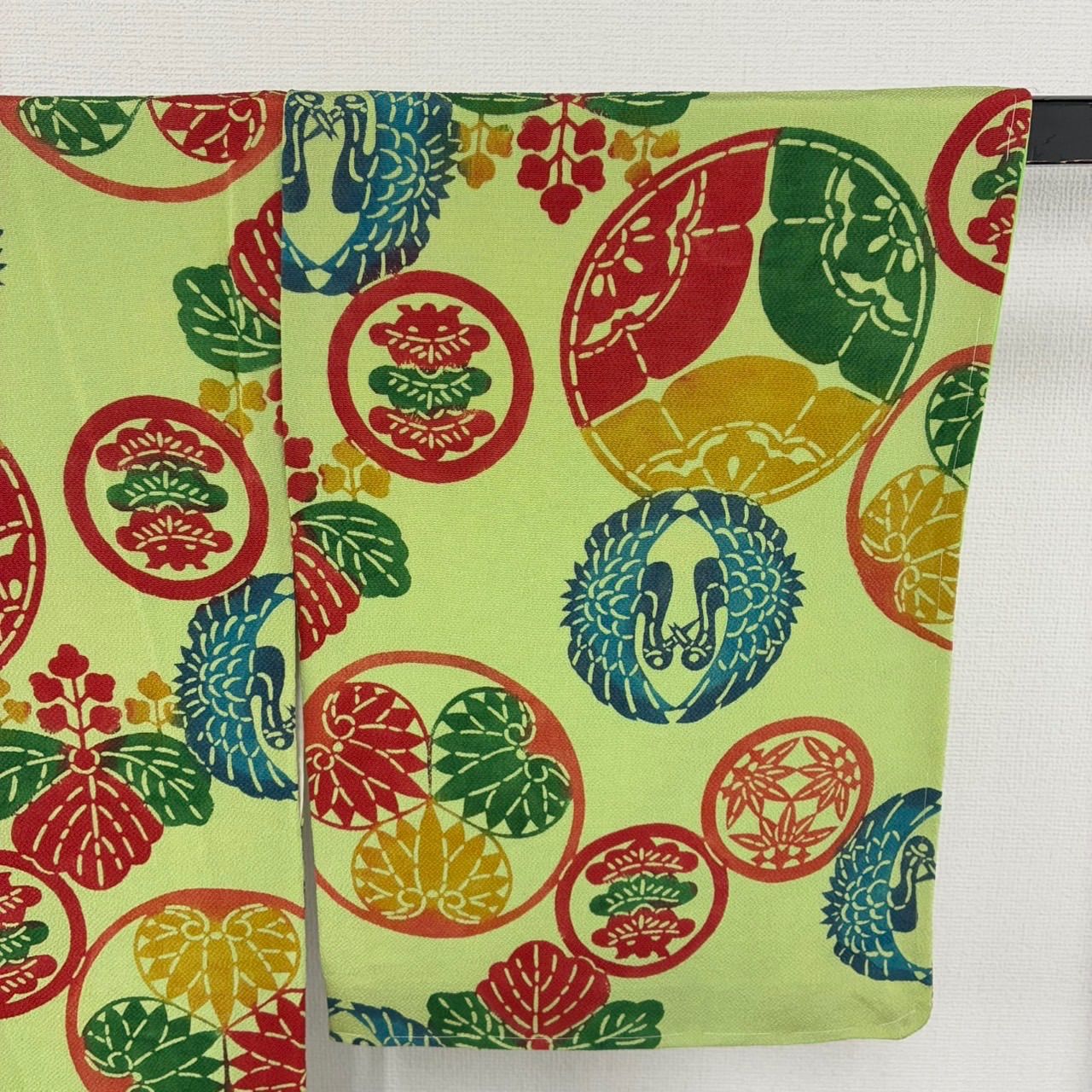 裄65.5 縮緬 型染め 小紋 正絹 染め 袷 着物 MK-1471 - メルカリ