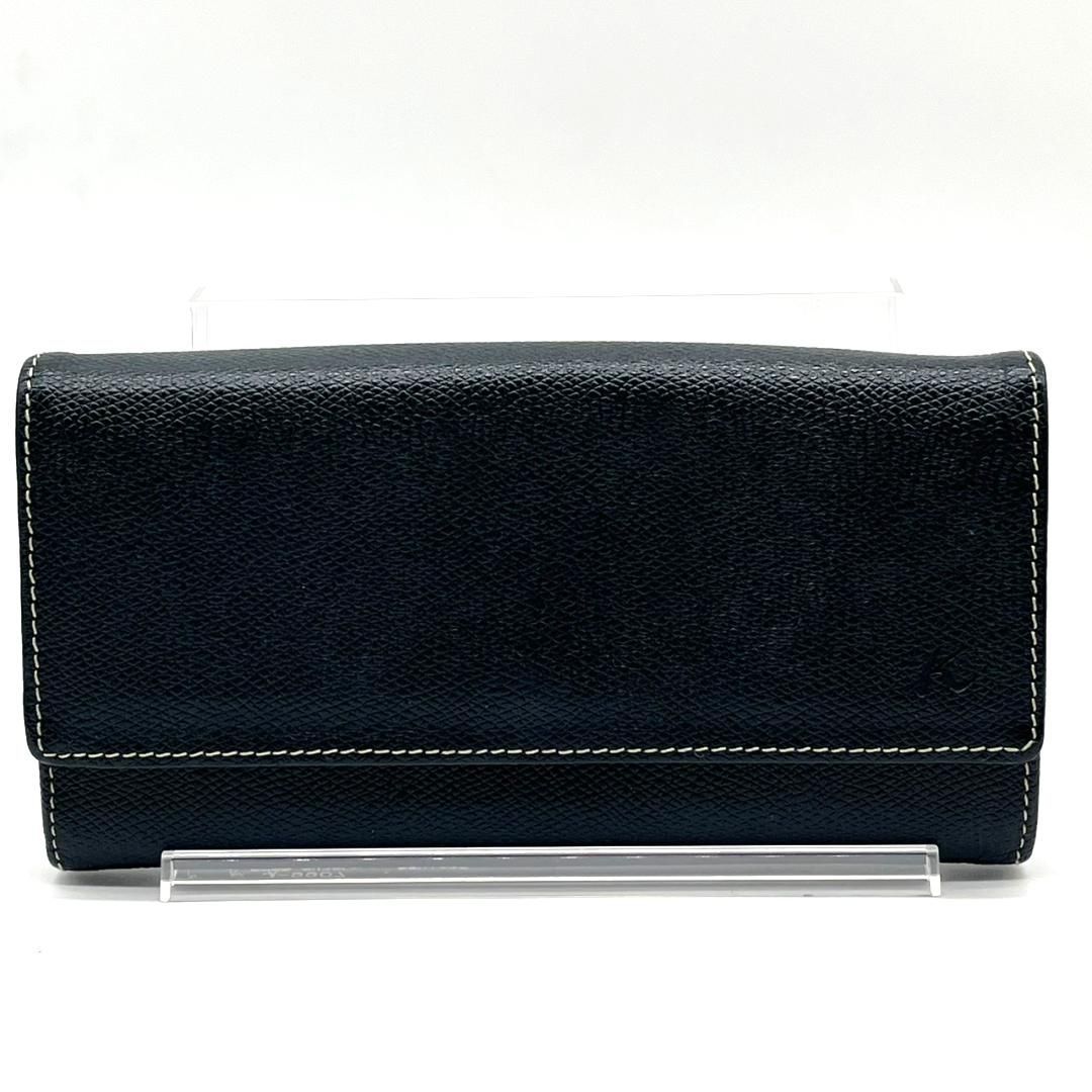 Kitamura キタムラ レザー 長財布 ネイビー 紺 二つ折り ロング
