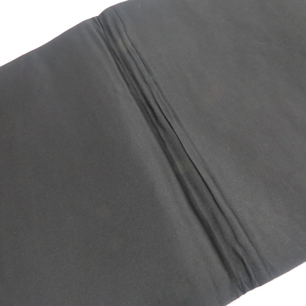 中古】 袋帯 煌良錦 正絹(金銀糸除く) シルバー系 ブラック 引き箔 花