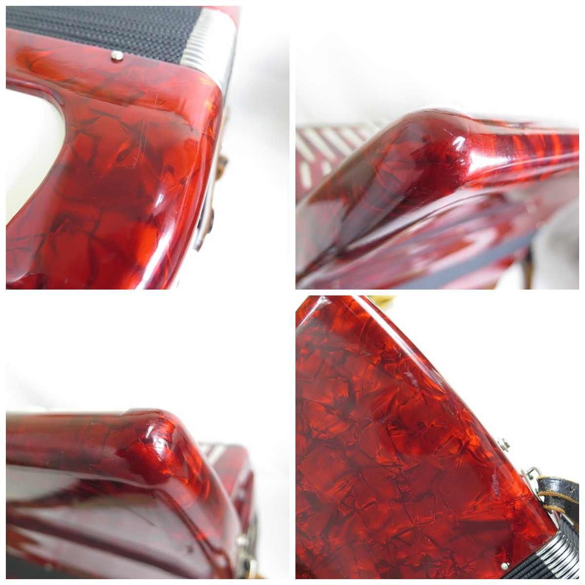 YAMAHA YA-48 ヤマハ アコーディオン 34鍵盤 48ベース レッド ケース