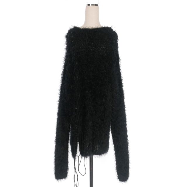 ワイズ Y's ヨウジヤマモト 25AW LACE-UP SHAGGY KNIT PULLOVER