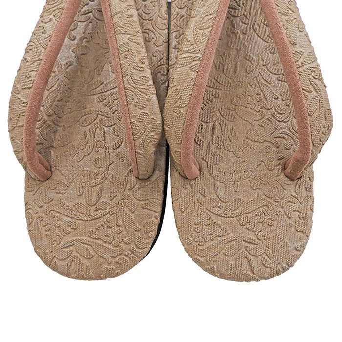 草履 菱屋謹製 カレンブロッソ カフェ草履 Ｌサイズ ボタニカル 型押し ビブラムソール Calen Blosso Cafe ZORI viborom 新品 n5545 草履 菱屋謹製 カレンブロッソ カフェ草履 Lサイズ ボタニカル 型押し