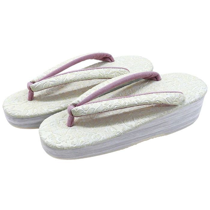 草履 菱屋謹製 カレンブロッソ カフェ草履 Мサイズ ボタニカル 型押し ビブラムソール Calen Blosso Cafe ZORI viborom n 5538