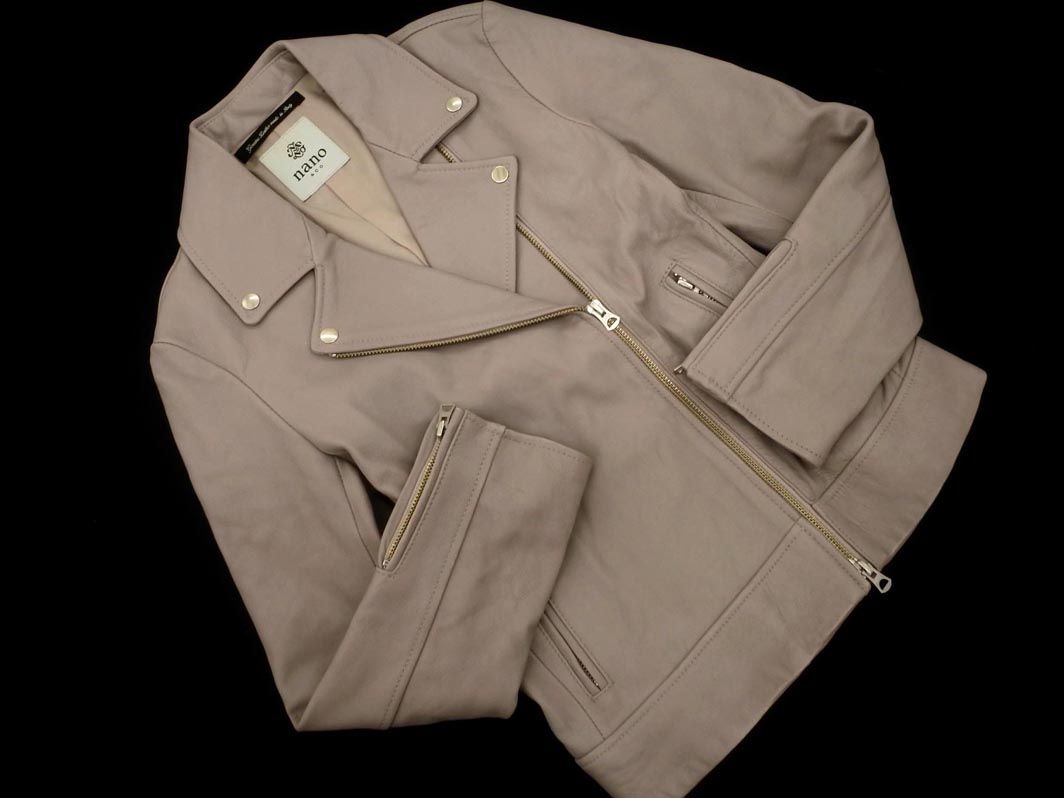 nano universe ナノユニバース レザー ライダース ジャケット size36