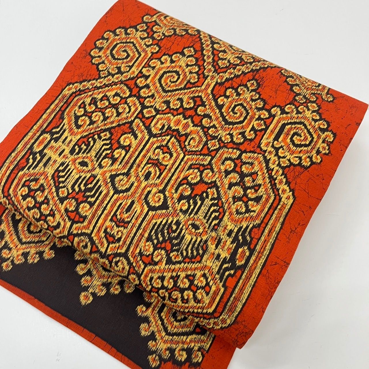 作家物 名古屋帯 更紗の粋な染め 大胆な作風 九寸 正絹 MA-1403 - メルカリ