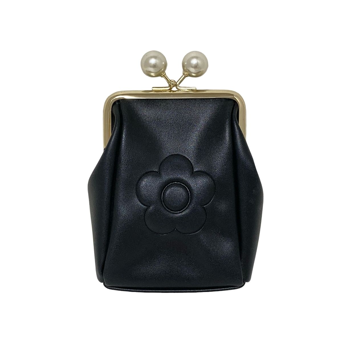 MARY QUANT(マリークワント) 小物入れ - 黒×白 小物入れ/パール/がま口