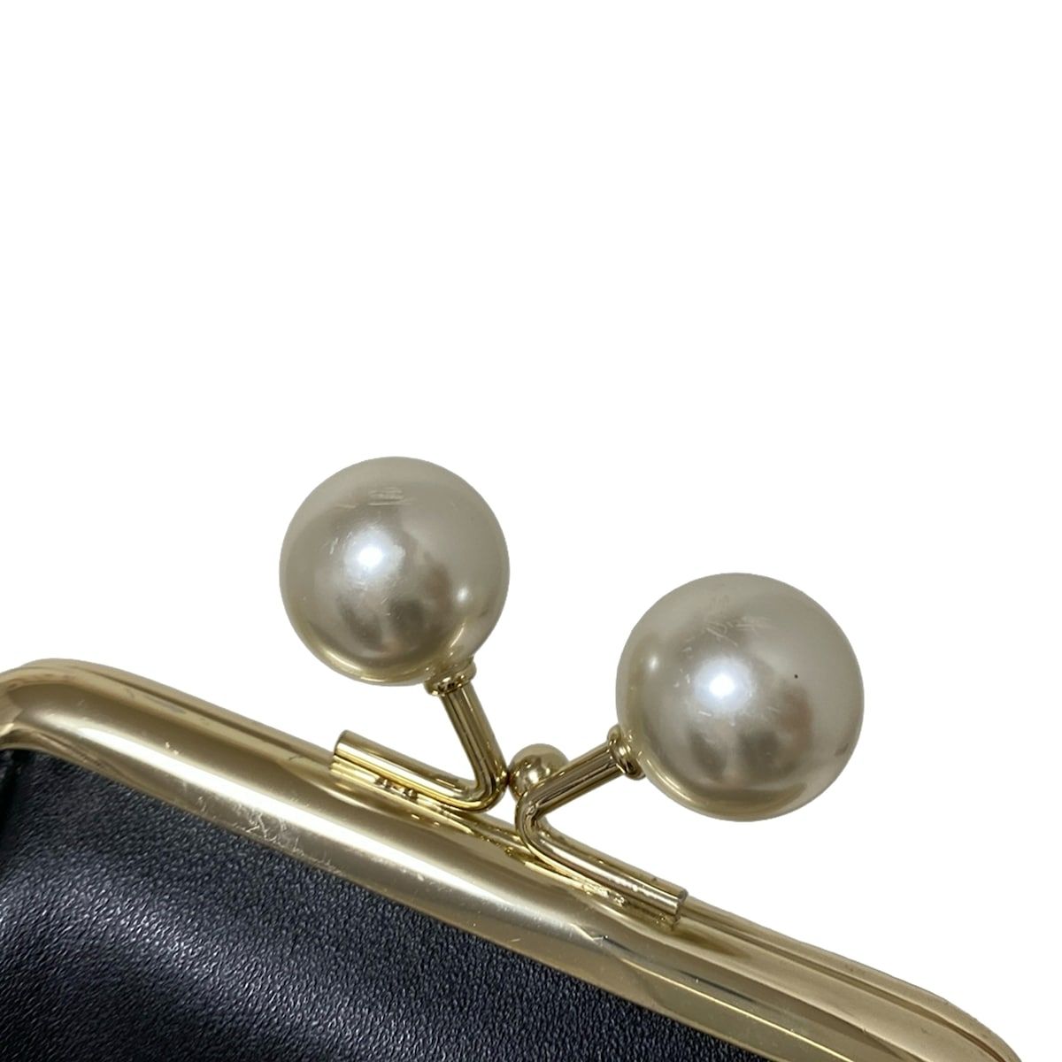 MARY QUANT(マリークワント) 小物入れ - 黒×白 小物入れ/パール/がま口