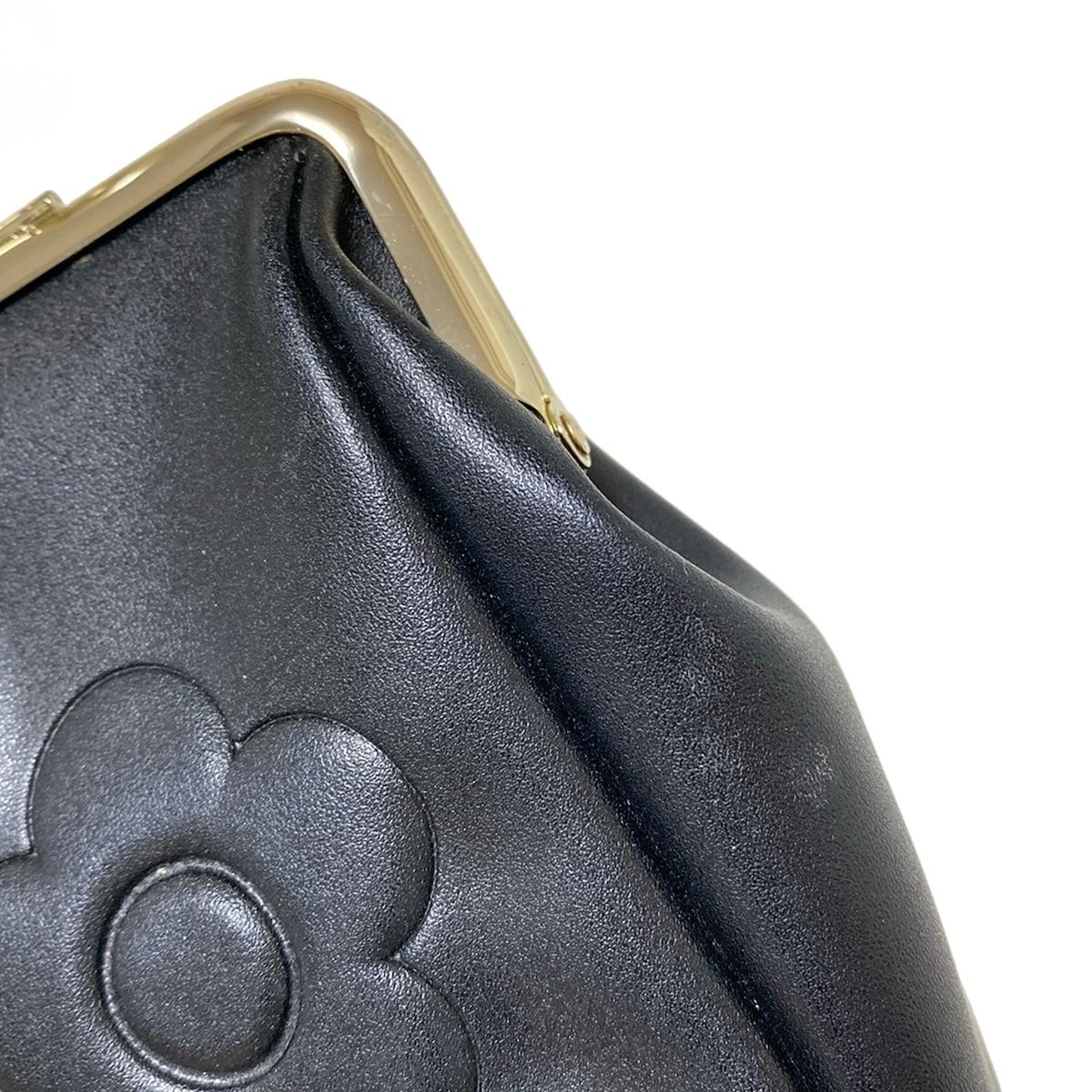 MARY QUANT(マリークワント) 小物入れ - 黒×白 小物入れ/パール/がま口