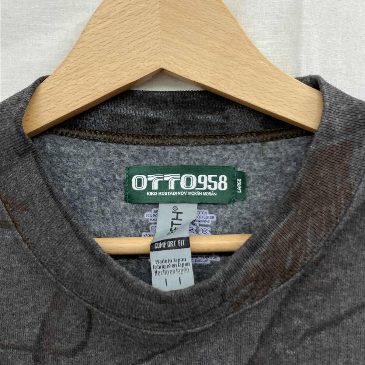 otto958×fifthオット958×フィフス／ グレー×レッド／総柄 スウェット