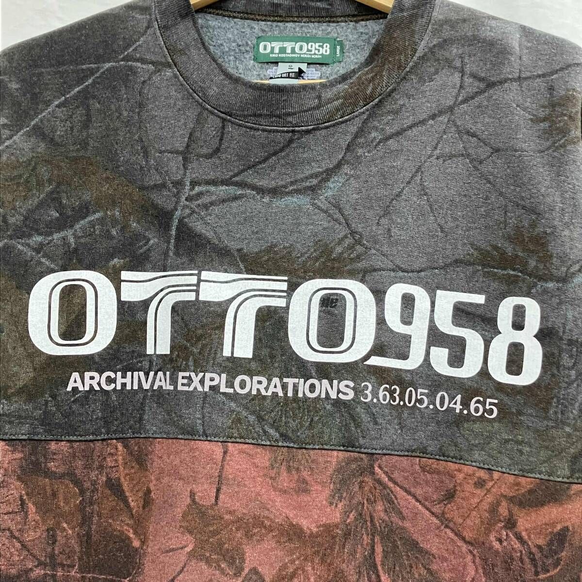 otto958×fifthオット958×フィフス／ グレー×レッド／総柄 スウェット