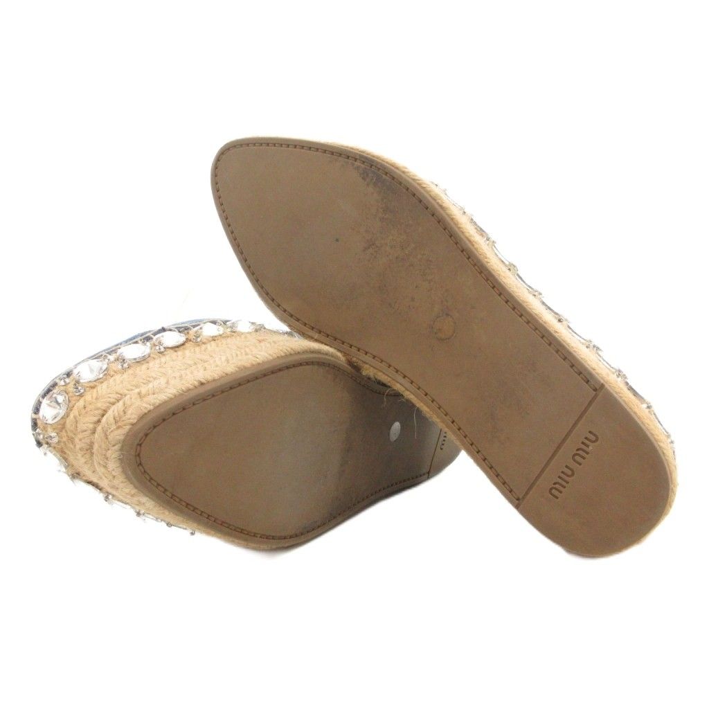 ミュウミュウ miumiu デニム エスパドリーユ スニーカー 厚底シューズ