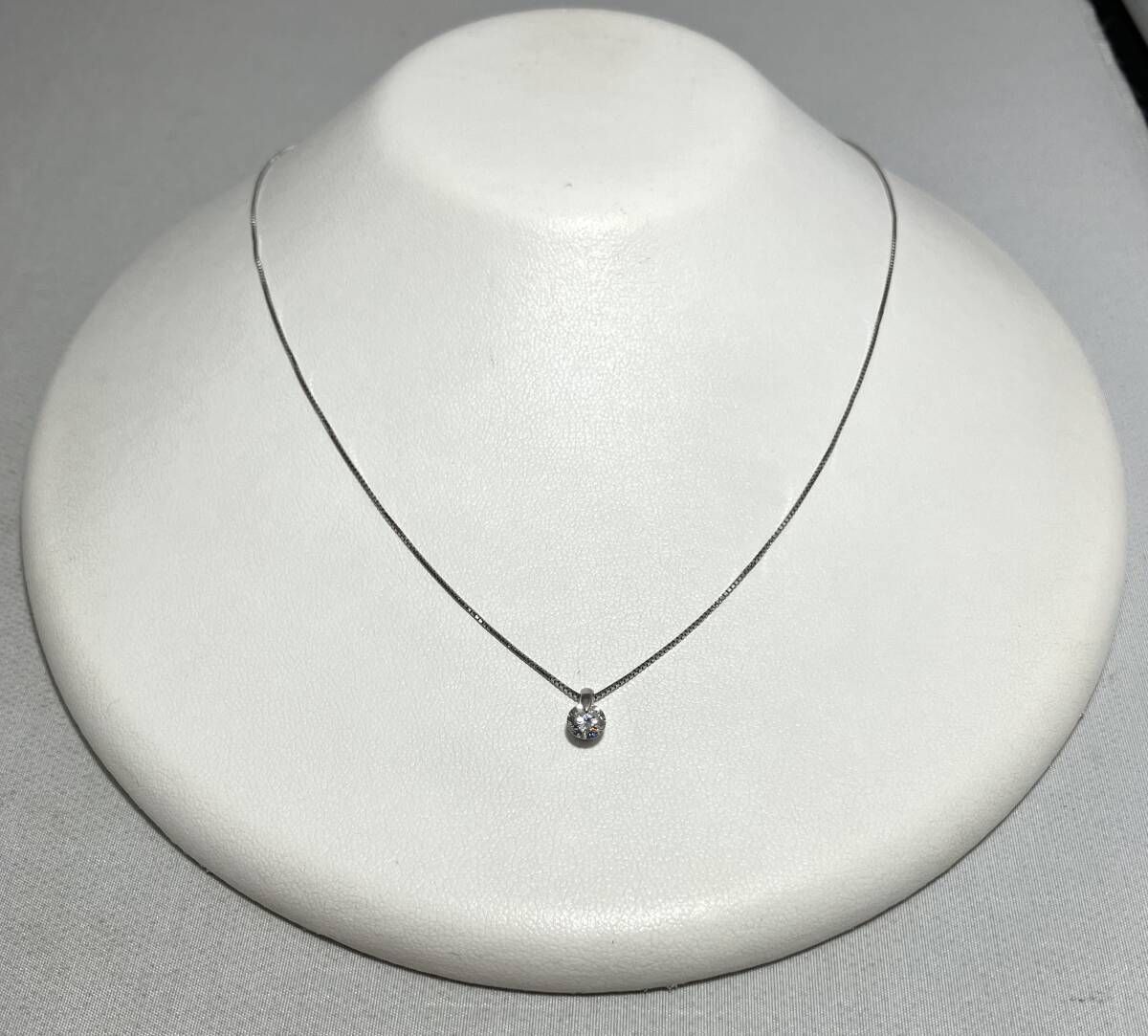 鑑定書付き Pt900 Pt850 ダイヤモンド 0.525ct ネックレス 45cm