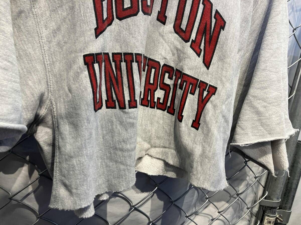 90s Champion REVERSE WEAVE 刺繍タグ カットオフ グレー サイズXL