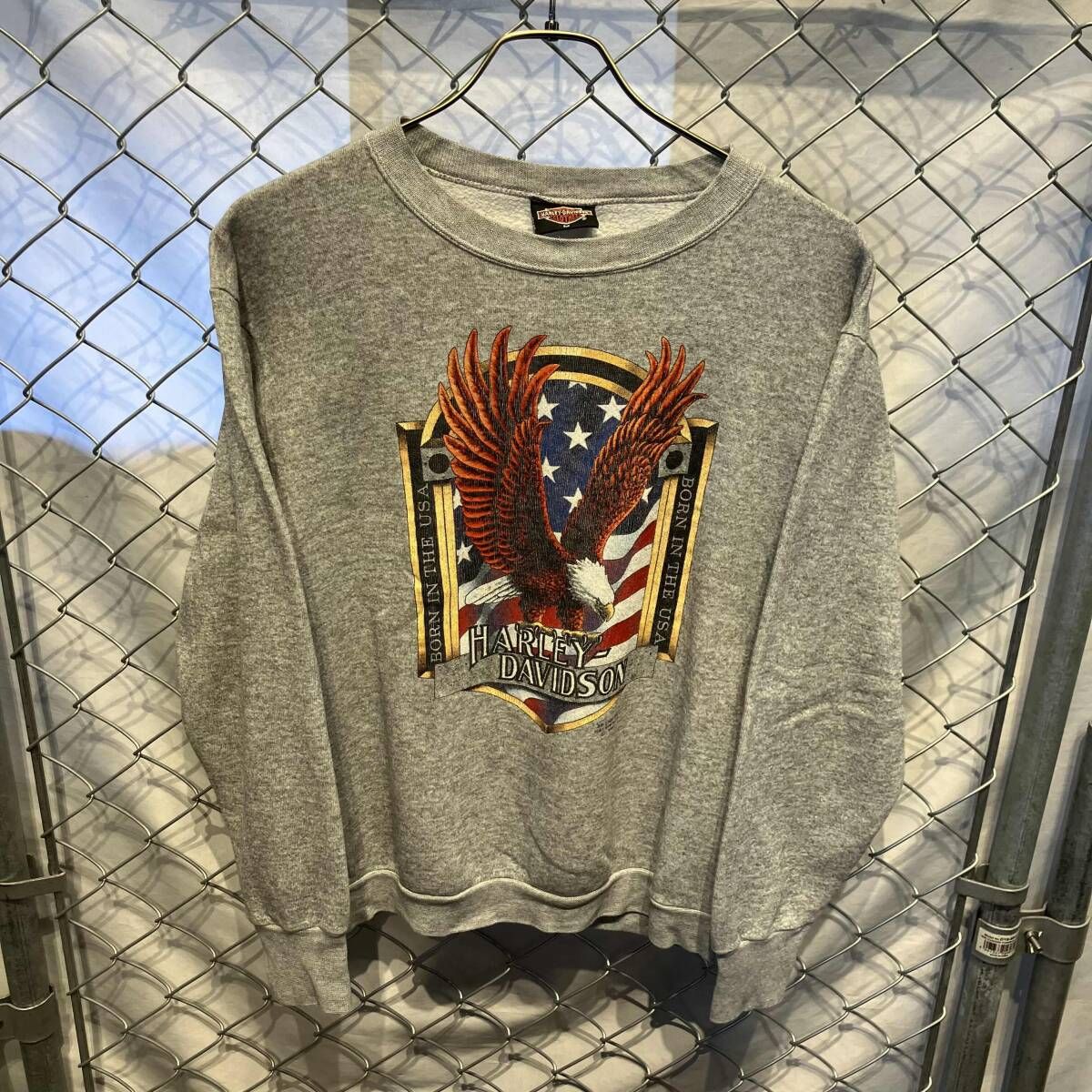 90s 古着 HARLEY DAVIDSON 1991 ロゴプリントスウェットシャツ グレー