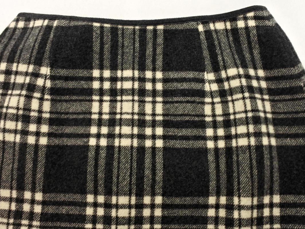 YORKLAND ヨークランド ウール混 チェック ラップ タイト スカート