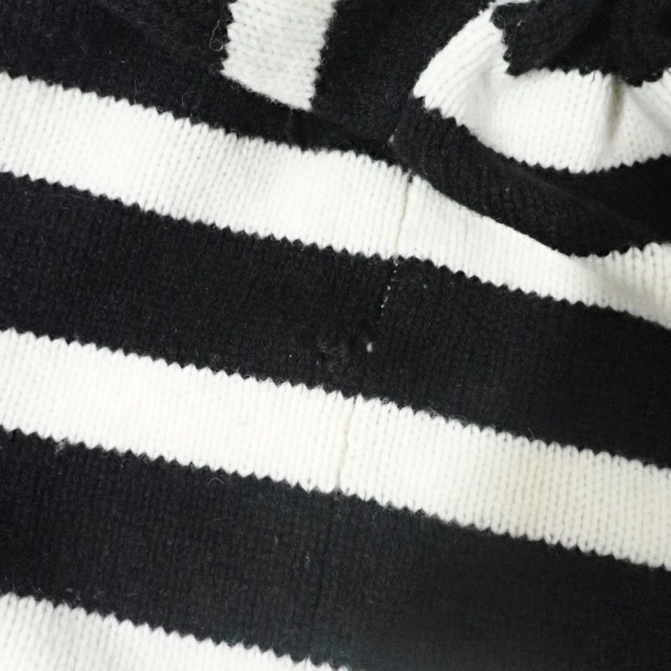  DEUXIEME CLASSE ドゥーズィエム 長袖セーター レディース - アイボリー×ダークネイビー タートルネック ボーダー 長袖 ニット セーター