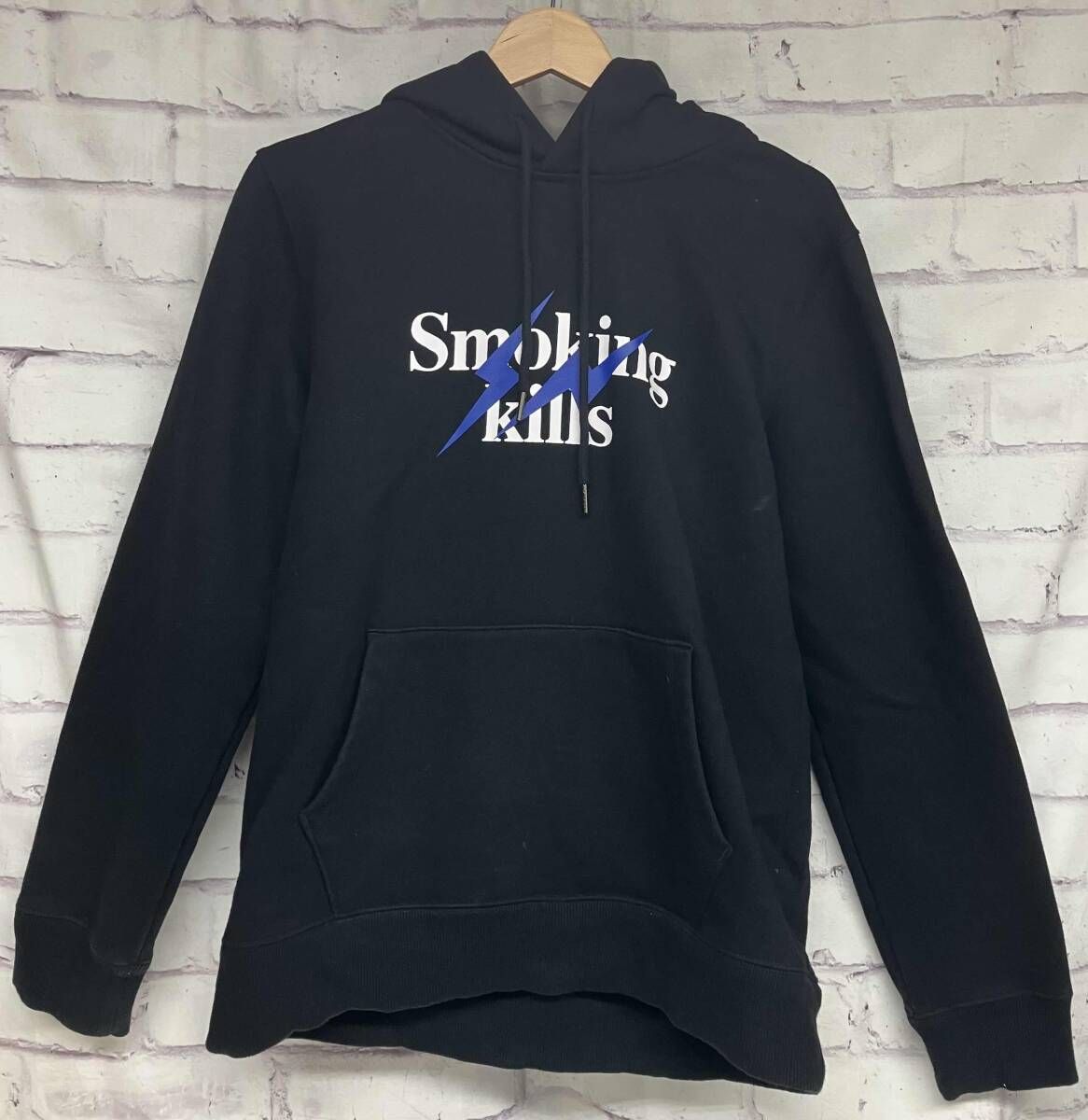 FR2 Smoking Kills ブラック パーカー FR2◇パーカー/--/コットン/BLK/プリント/Smoking kills/絵画/天使