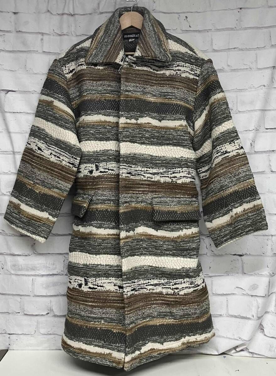 monitaly モニタリー ステンカラーコート アメリカ製 サイズ36 総柄