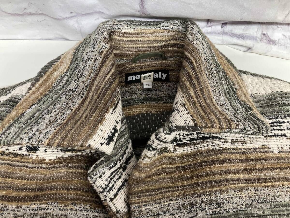 monitaly モニタリー ステンカラーコート アメリカ製 サイズ36 総柄