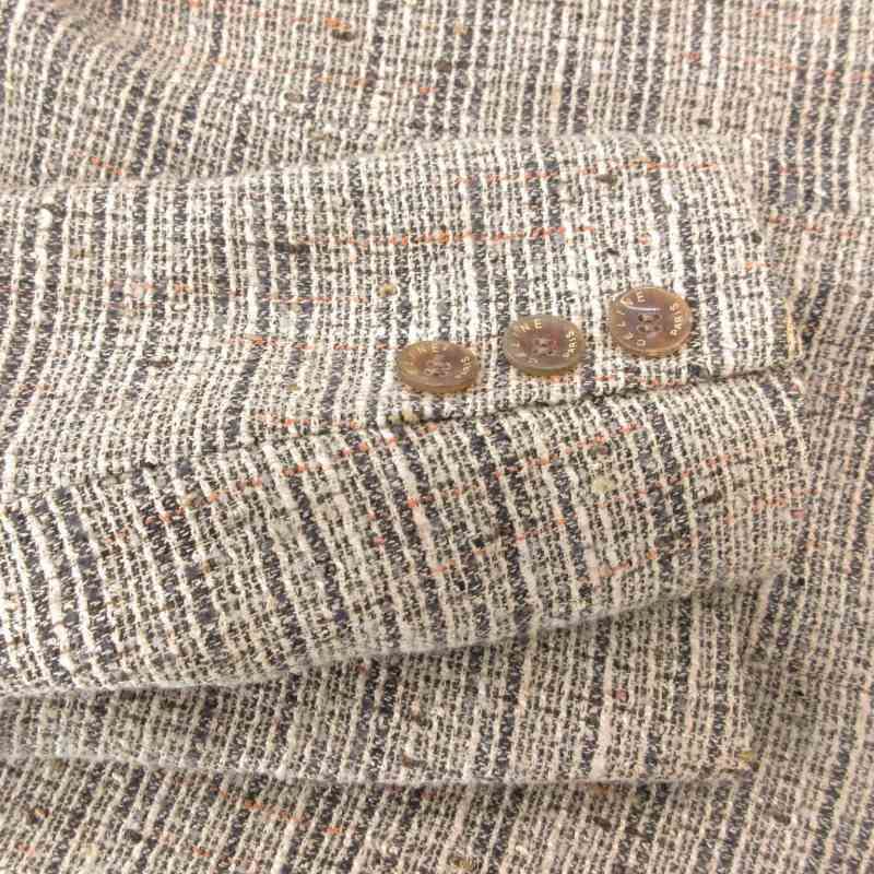 セリーヌ CELINE ヴィンテージ テーラードジャケット ツイード リネン