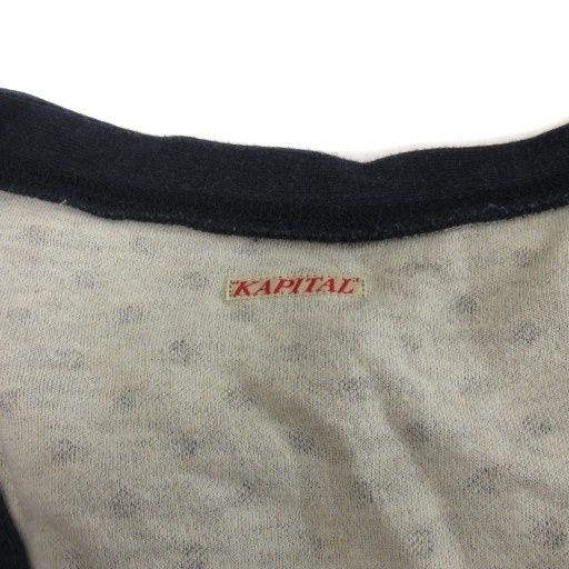 キャピタル kapital カーディガン ロング 水玉 ドット柄 麻 リネン混 V