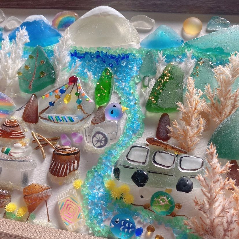 にっしー様 オーダー品 キャンプ❣️シーグラスアート - メルカリ