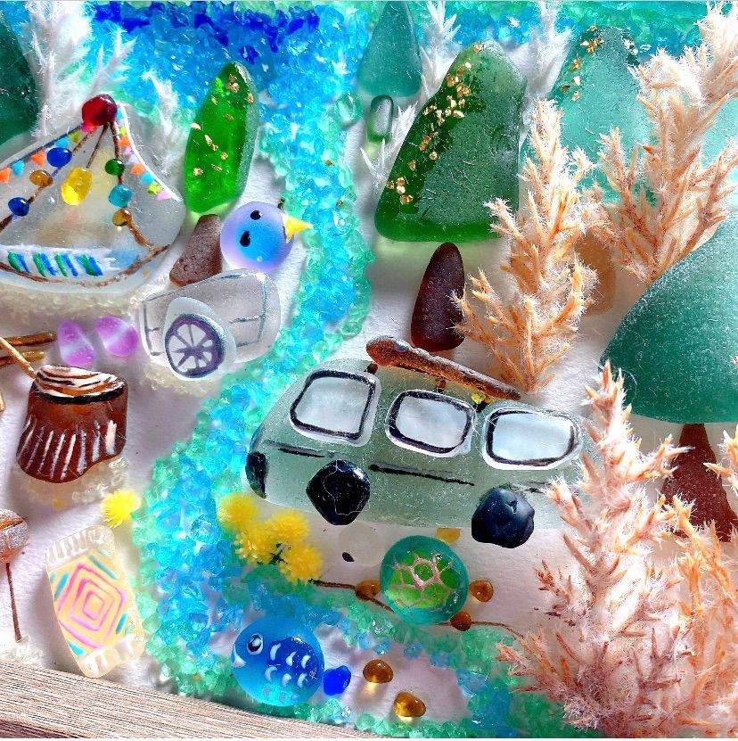 にっしー様 オーダー品 キャンプ❣️シーグラスアート - メルカリ