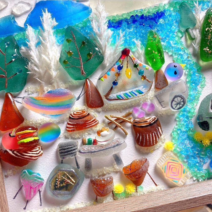 にっしー様 オーダー品 キャンプ❣️シーグラスアート - メルカリ