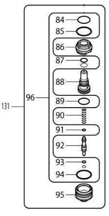 マキタ makita サイディング高圧エア釘打 AN 510 HS 用 トリガバルブアッセンブリ 136097-4 パーツ 修理 補給 部品 外壁 建築 大工 釘打機