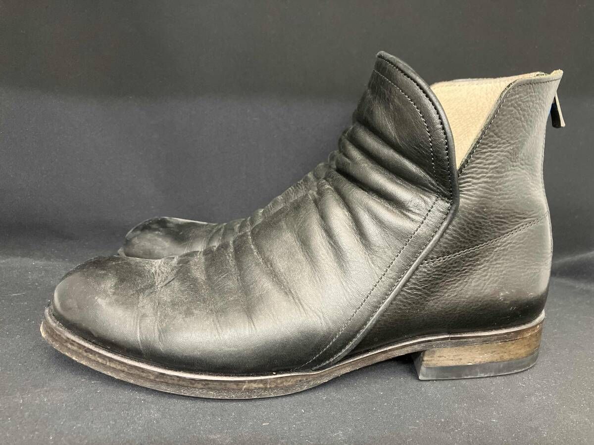 nil admirari ニルアドミラリ バックジップ レザーショートブーツ