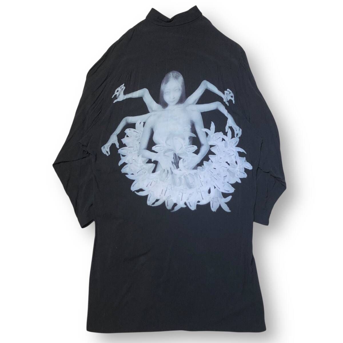 20SS BLACK Scandal Yohji Yamamoto 百合阿修羅Pレーヨン長袖シャツ