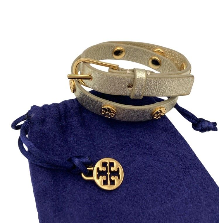 TORY BURCH トリーバーチ ダブルラップ ロゴ スタッズ ブレスレット 