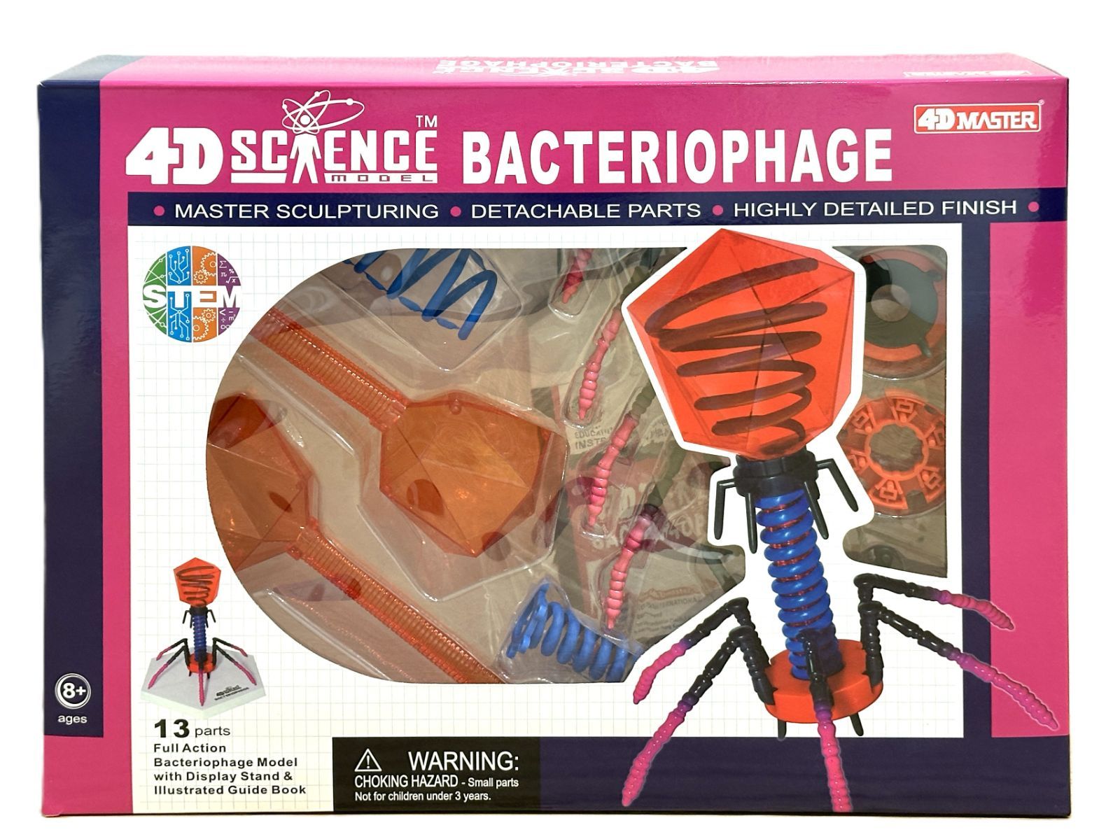 4D サイエンスシリーズ 624003 バクテリオファージ 4D science model Bacteriophage Anatomy Model フェイムマスター Fame Master 4D master 知育玩具 STEM