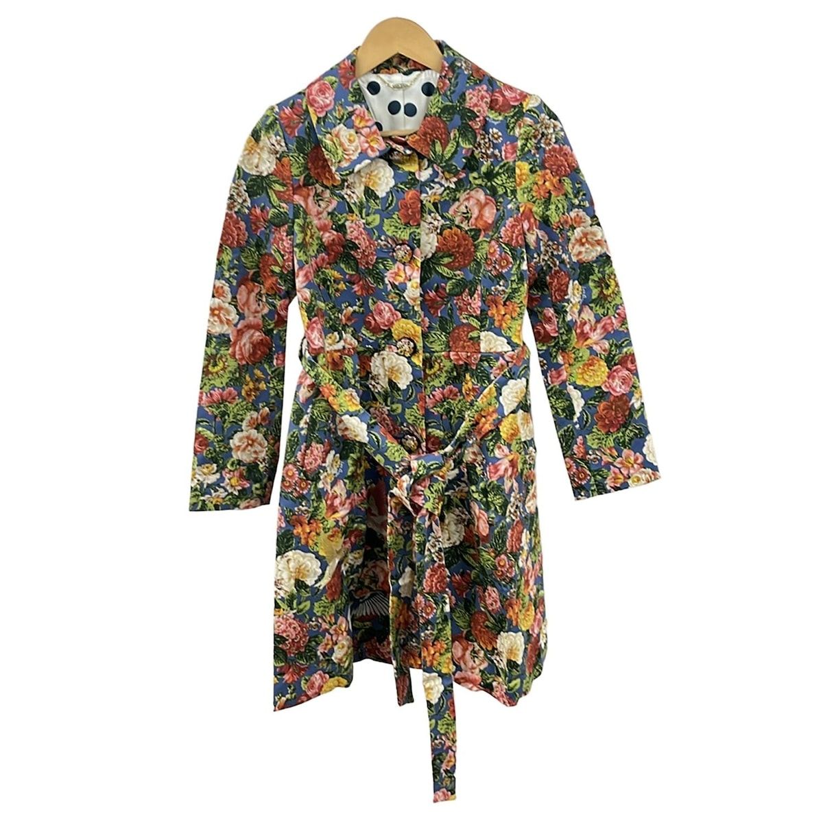 Lois CRAYON ロイスクレヨン ダッフルコート Mグリーン スカーフ柄 Lois CRAYON ロイスクレヨン ダッフルコート Mグリーン スカーフ柄