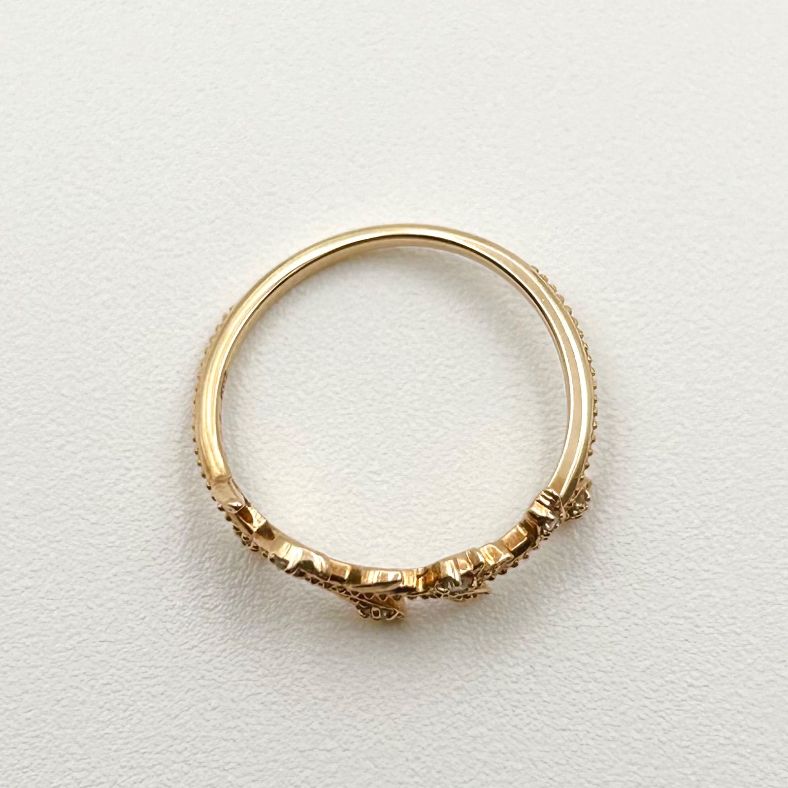 agete アガット 9号 K10 スイートシスリー リング 指輪 リーフ