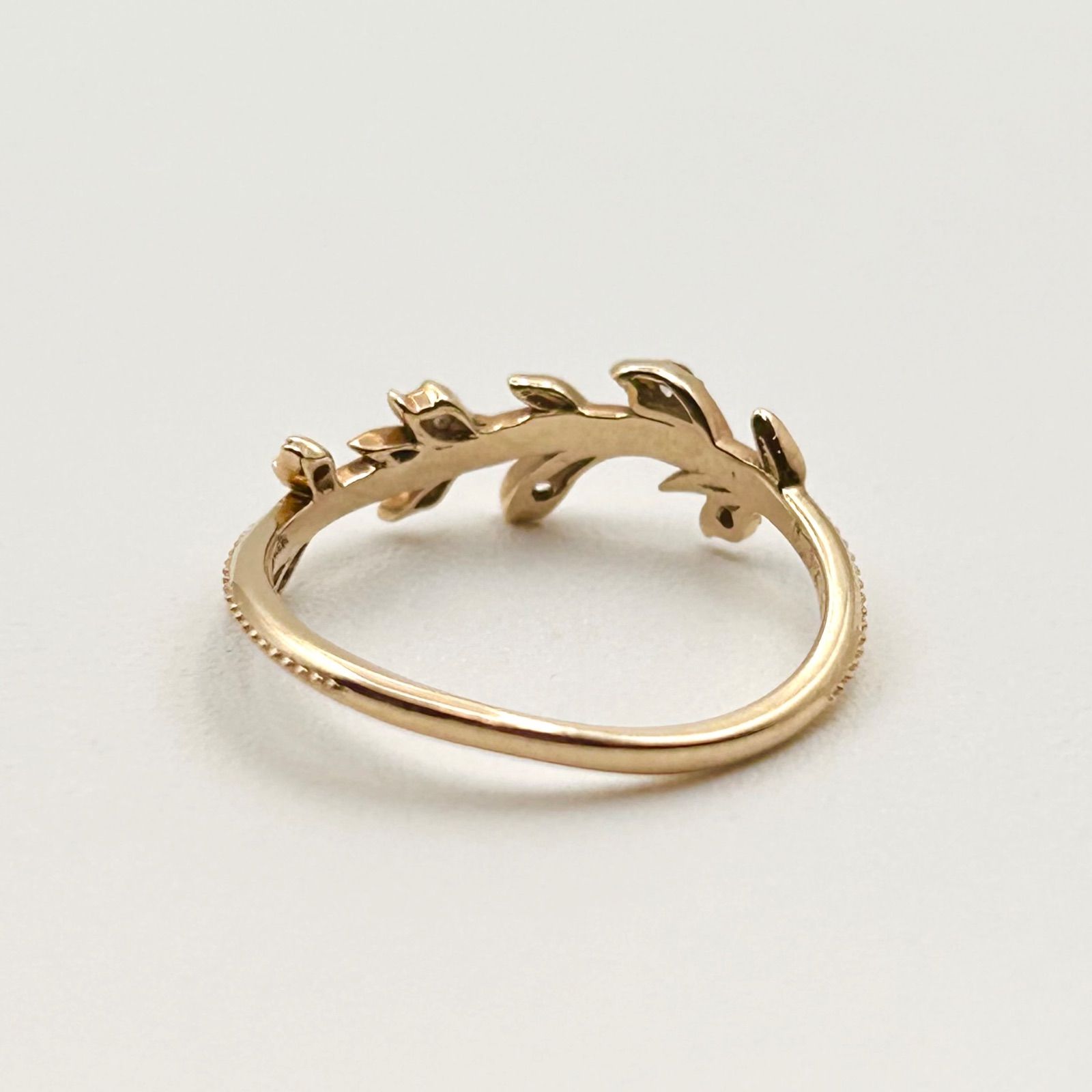 agete アガット 9号 K10 スイートシスリー リング 指輪 リーフ