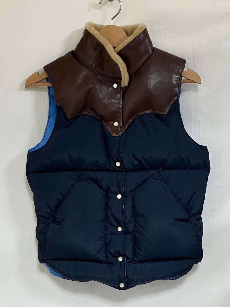 ROCKY MOUNTAIN FEATHERBED ダウンベスト サイズS ブラウン × ネイビー